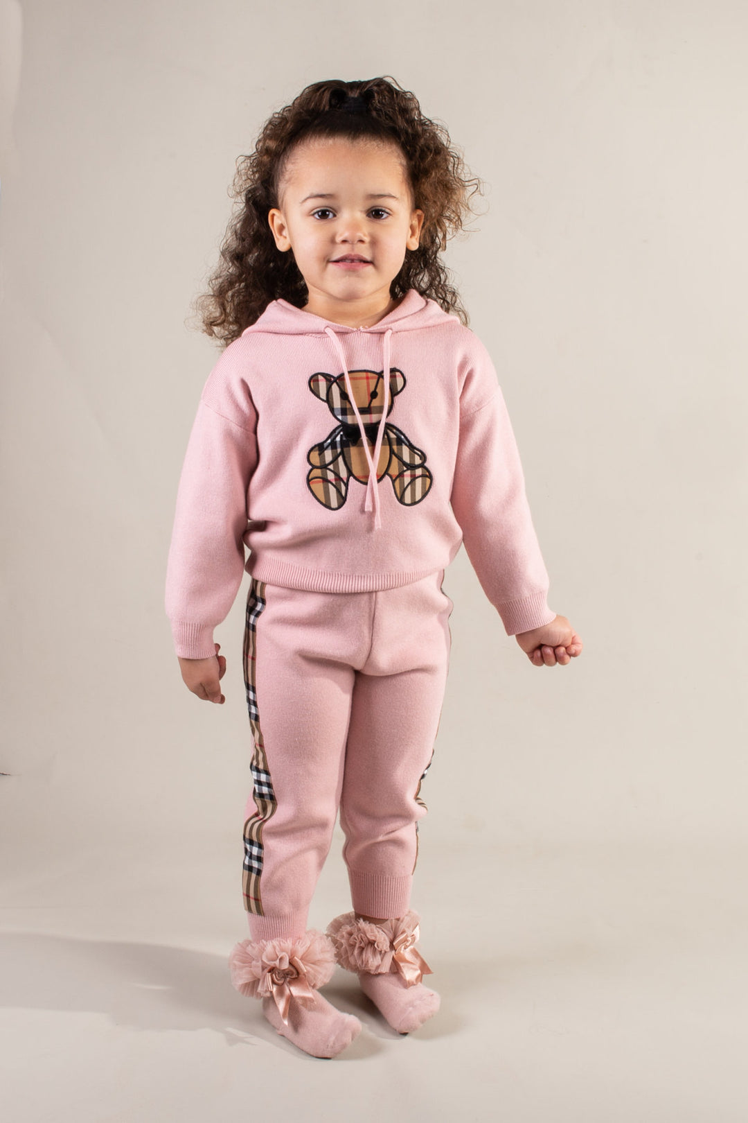 Girls Beige Teddy Bear Tracksuit