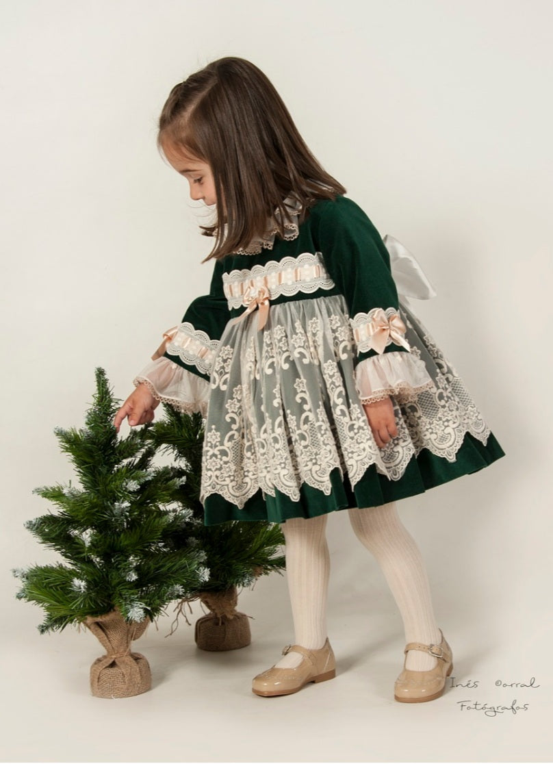 Sonata Green Velvet Puffball Dress (Made to order) Sonata Green Velvet Puffball Dress (Made to order)