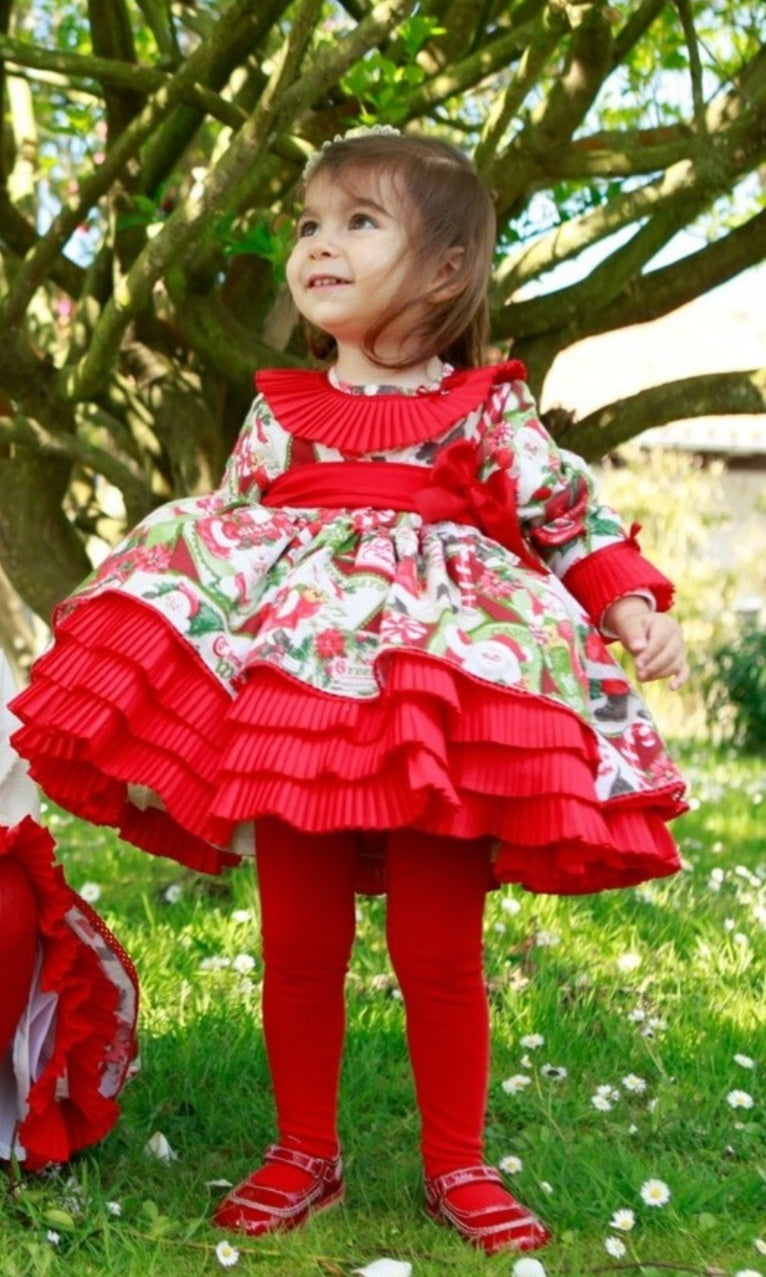 sonata christmas dress SONATA XMAS . Beautiful girls red puffball dress trimmed with lace and fur detailing . Sizes NB-14 years. Perfect for big sister & little sister Matching boys outfit