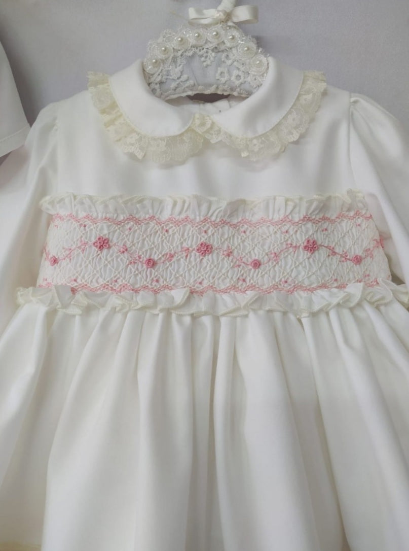 Sonata Cream Smocked Dress (Made to order)