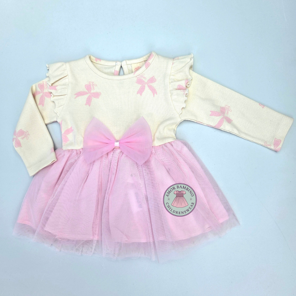 Baby girls lilac bow tulle dress