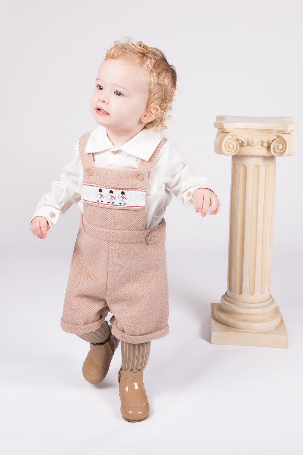 Boys Blue Soldier Dungaree & Shirt Set