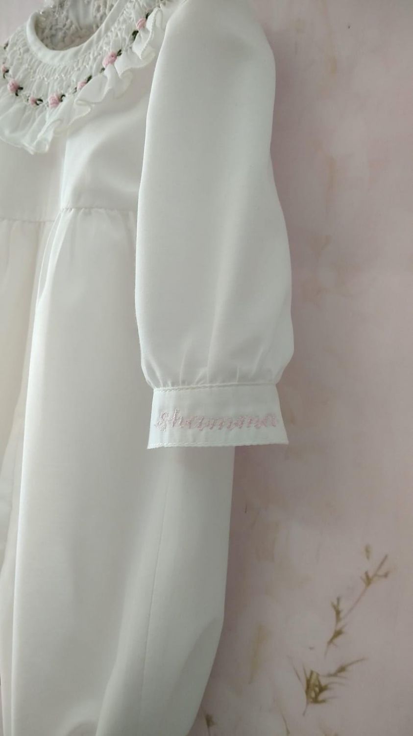 Smocked Collar Romper with personalised name embroidery AW (Made to order)