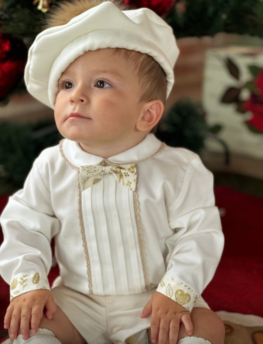 Boys Golden Christmas Short Set AW (Made to order)