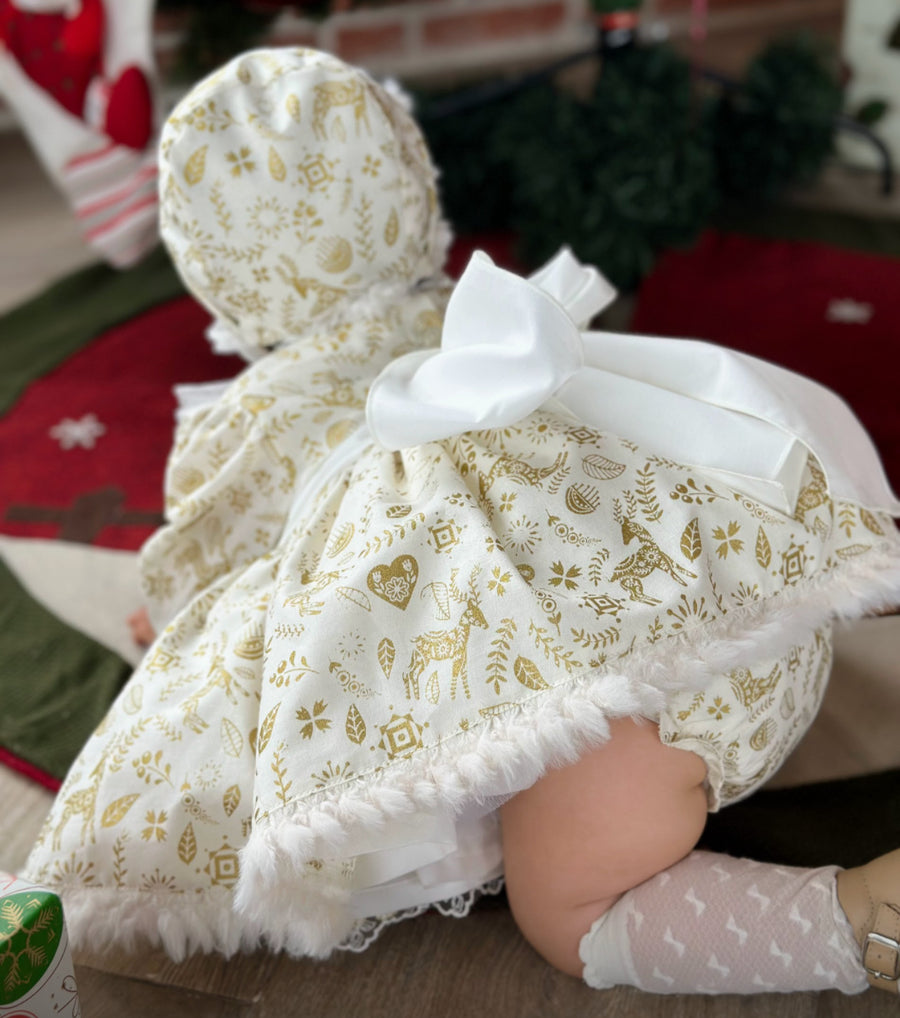 'Golden Christmas' Handmade Bonnet AW (Made to order)