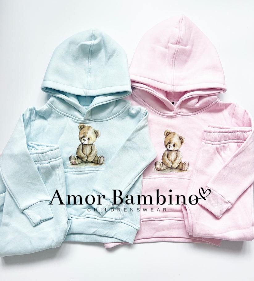 Girls Pink Teddy Bear Tracksuit 5-6years