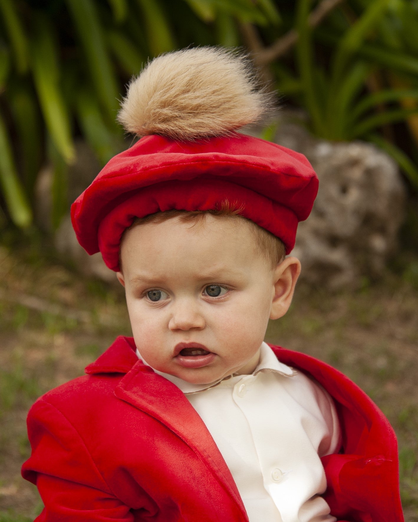 Boys Red Velvet Blazer AW (Made to order)