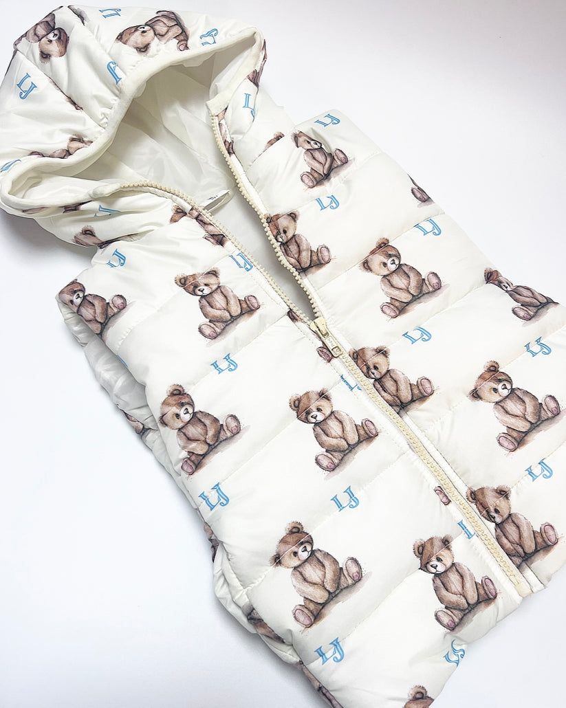 Boys Teddy Bear Cream Gilet Coat