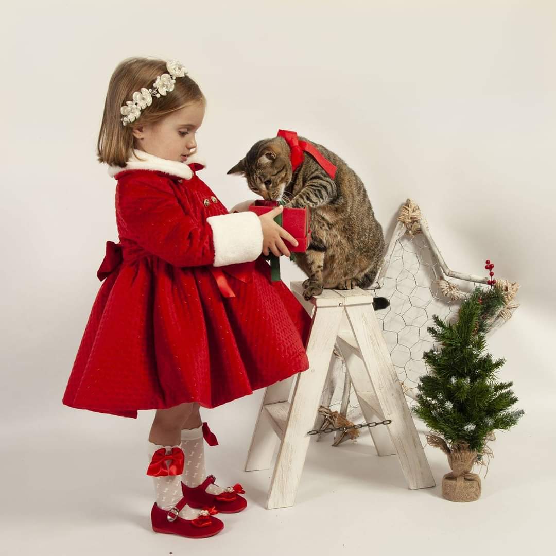 Red Handmade Quilted Sonata Coat AW (Made To Order)