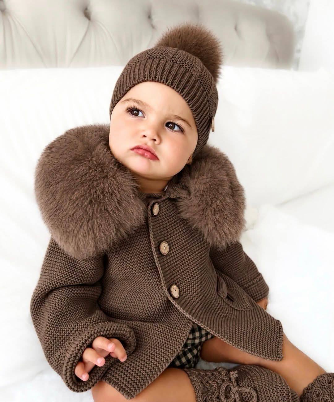 Pangasa Baby Luxury Fur Jacket Chocolate - Preorder