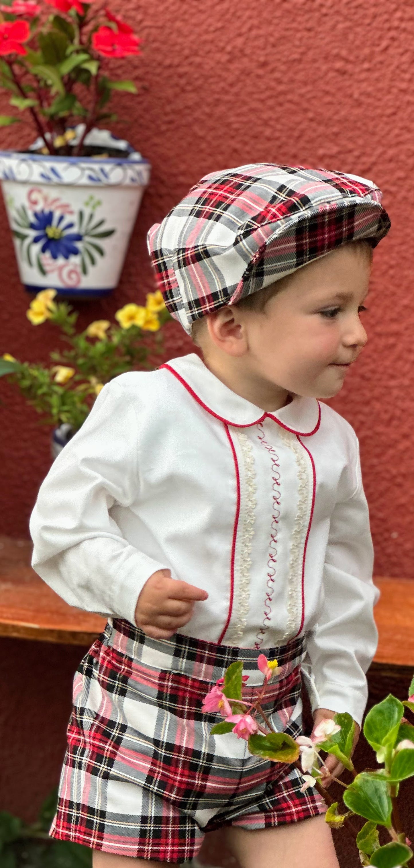 Boys Tartan Shorts & Shirt AW (Made to order)