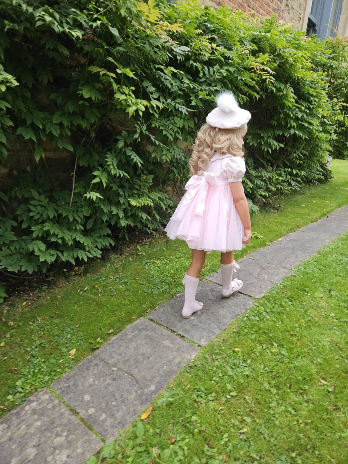 Sonata Classic Pink Handmade Plumeti Dress (Made To Order)