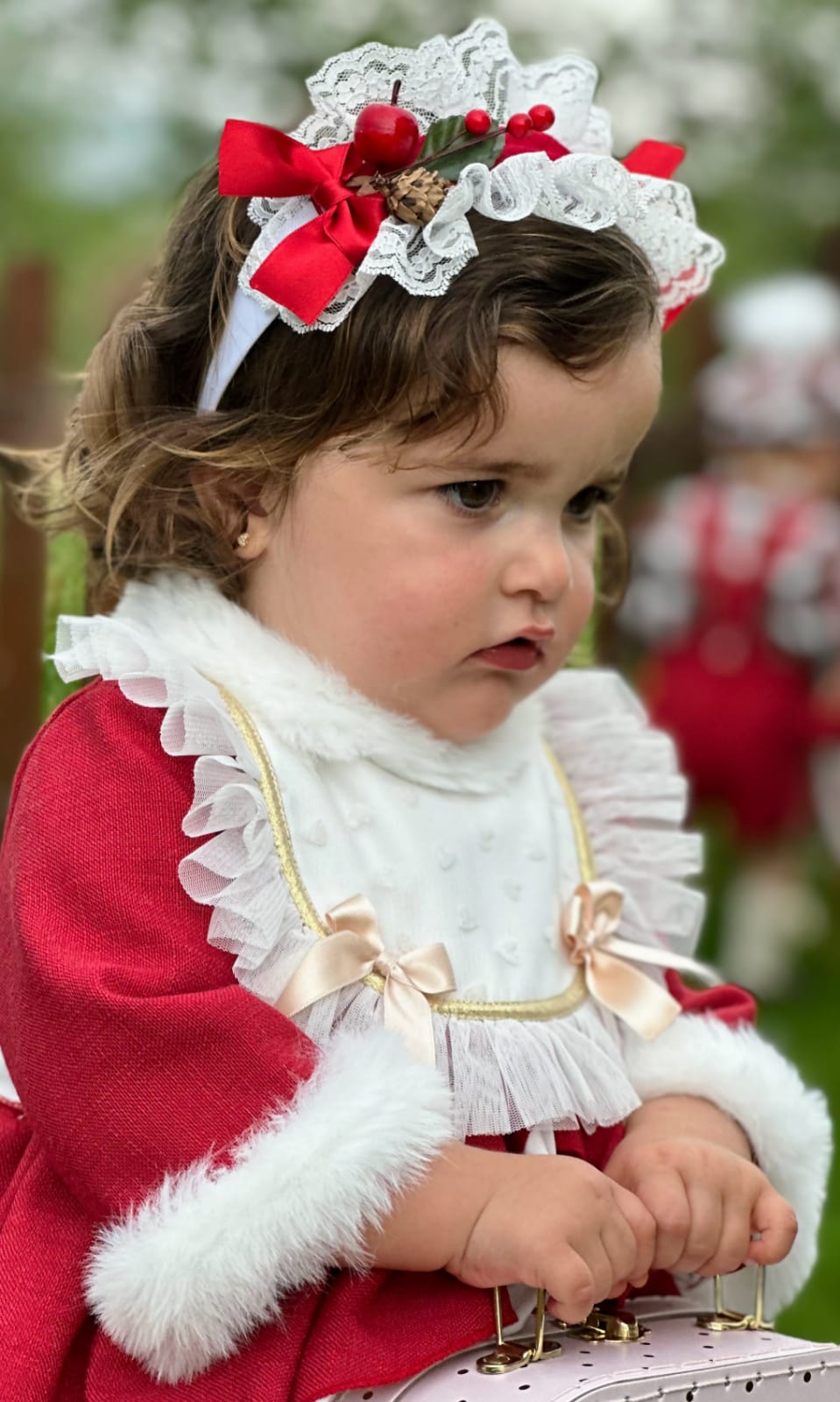 Girls Red Christmas Headband AW (Made to order)