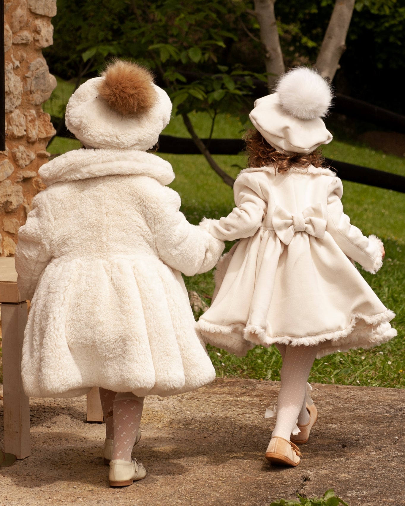Sonata Luxurious Girls Handmade Cream Coat - AW (Made to order)