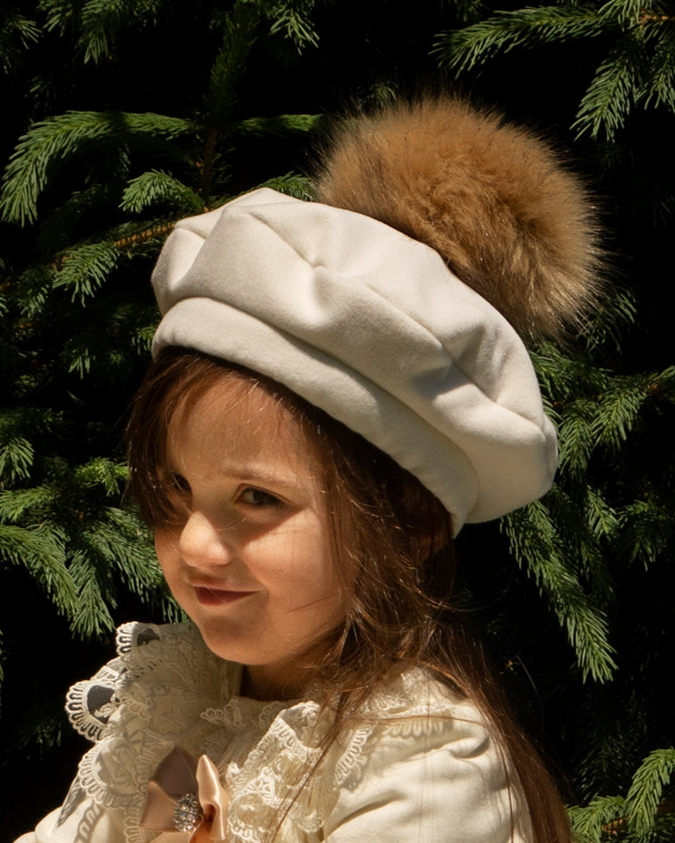 Sonata Cream & Gold Puffball Dress AW (Made to order)