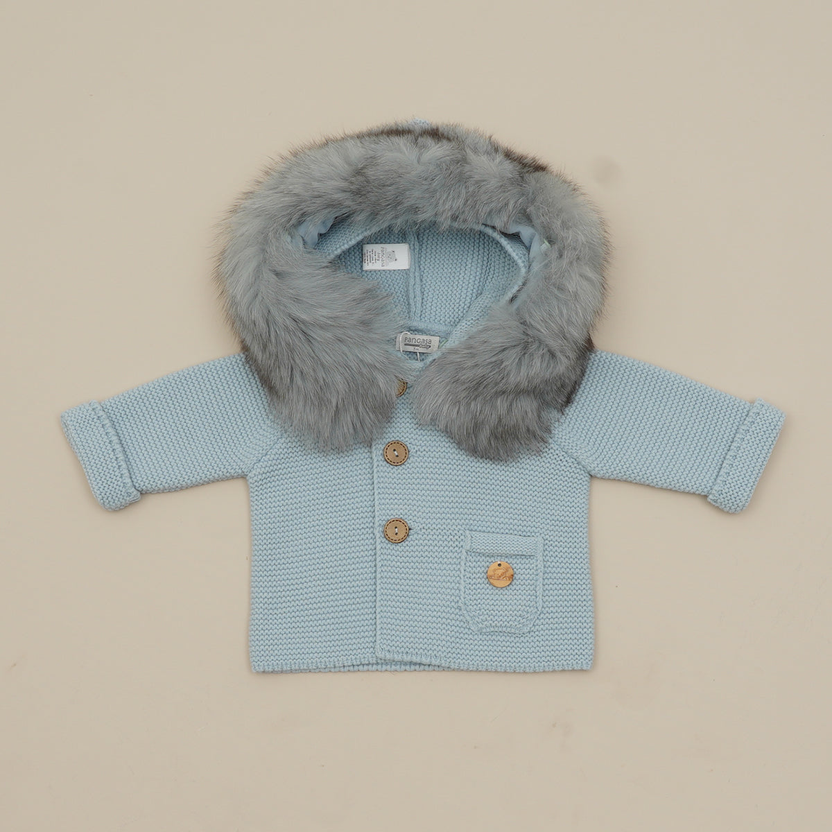 Pangasa Baby Luxury Fur Powder Blue Jacket - Preorder