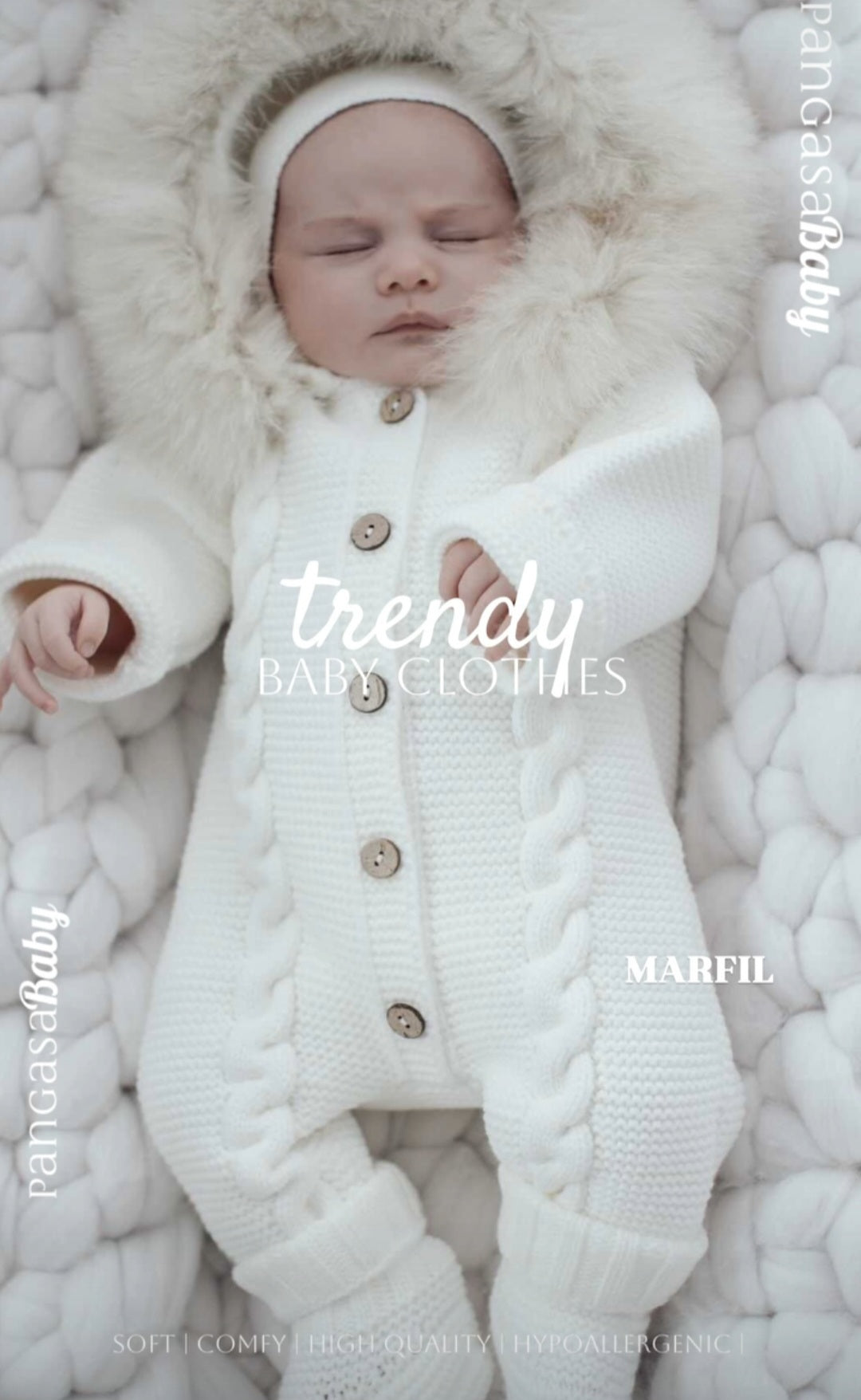 Pangasa Marengo Fur Cable Knitted Pramsuit - Preorder
