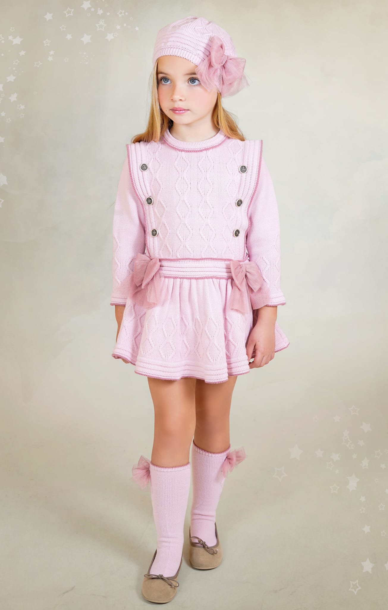 Girls Rahigo Dusky Pink Dropwaist Dress AW25 - in stock