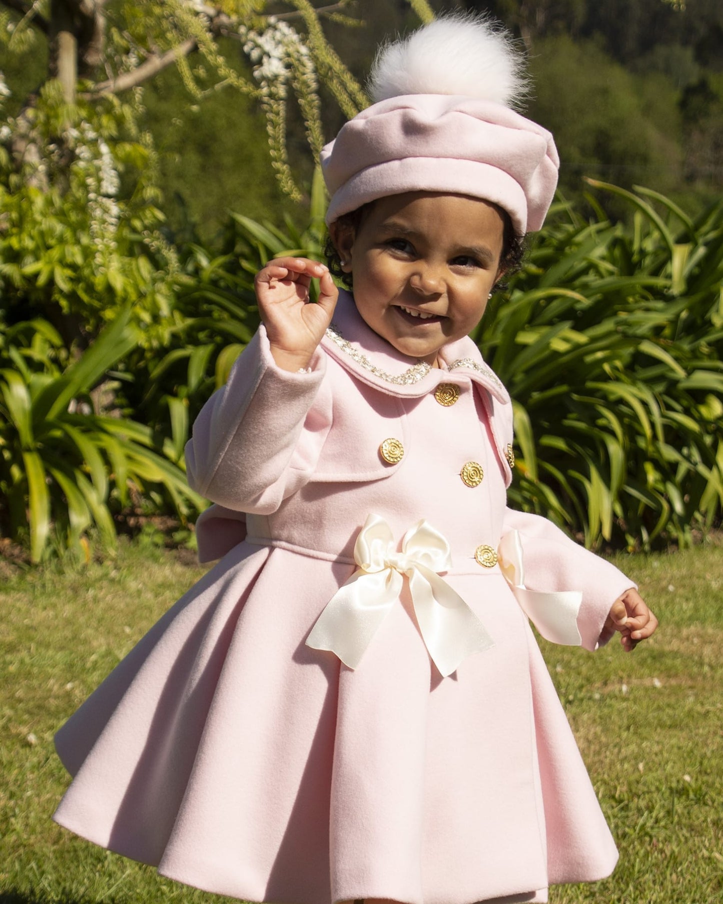 Pink Handmade Traditional Pom Beret Hat AW (Made to order)