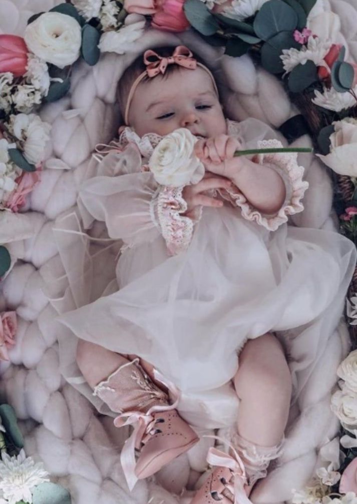 Sonata Tulip Cream Organza Romper (Made to order)