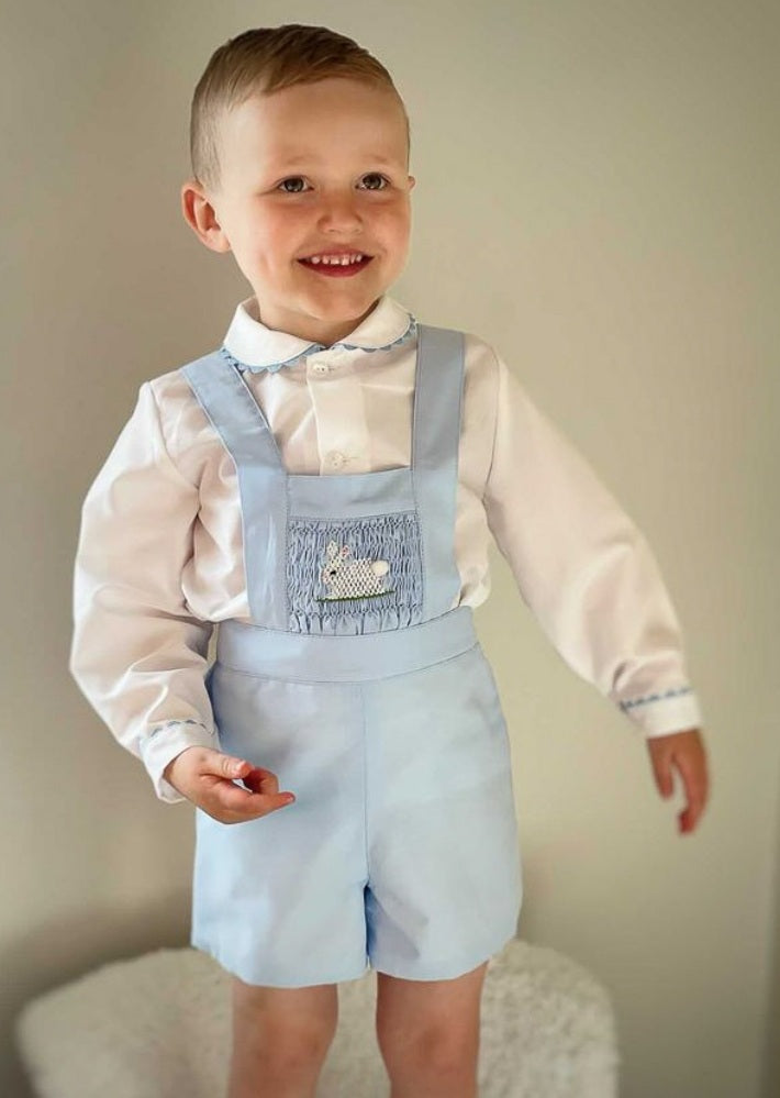 Sonata Bunny Boys Smocked T-Bar Set Blue (in Stock)