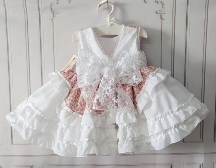 Sonata Handmade Floral Bow Dress (Made to order)