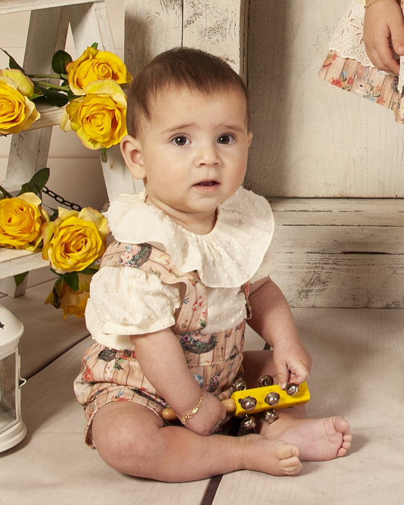 Sonata Boys Rabbit Print Romper (Made to order)