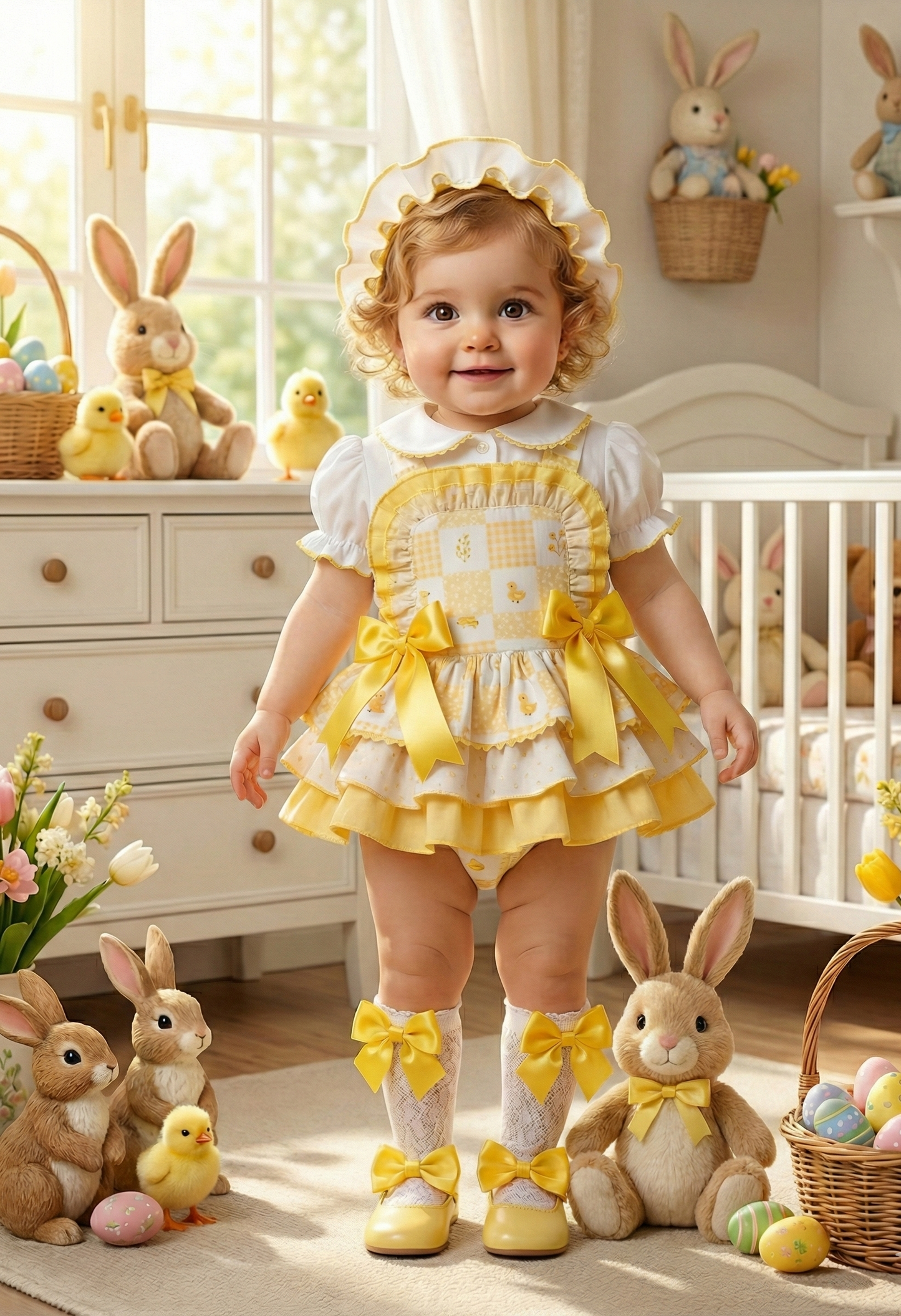 Lemon Blossom Patchwork Handmade Sonata Romper Set SS26 (Made to order)