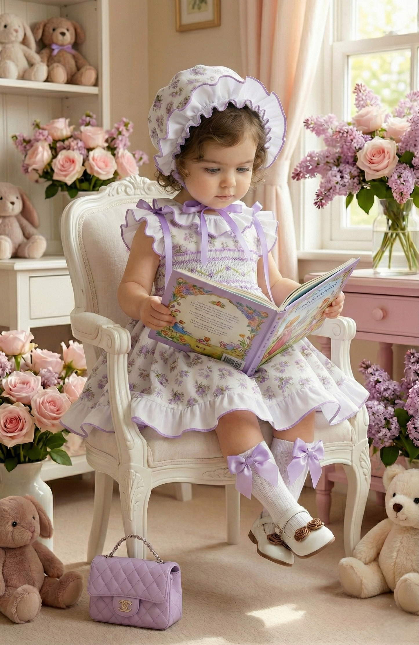 Lilac Blossom Handmade Girls Sonata Dress SS26 (Made to order)