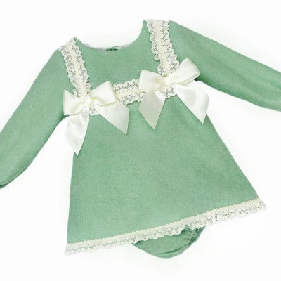 Girls Green Dress With Knickers