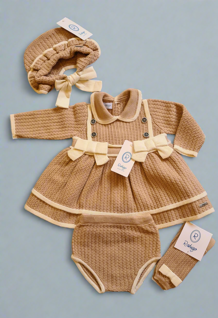 Rahigo Girls Camel Knitted Dress & socks AW