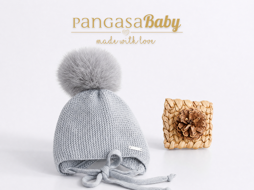 Pangasa Baby Chocolate Brown Faux Pom String Tie Hat - Preorder
