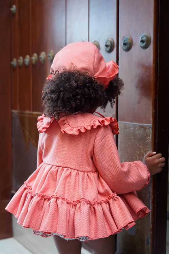 Ela Confeccion AW25 Girls Coral Handmade Coat Set - (Made to order)