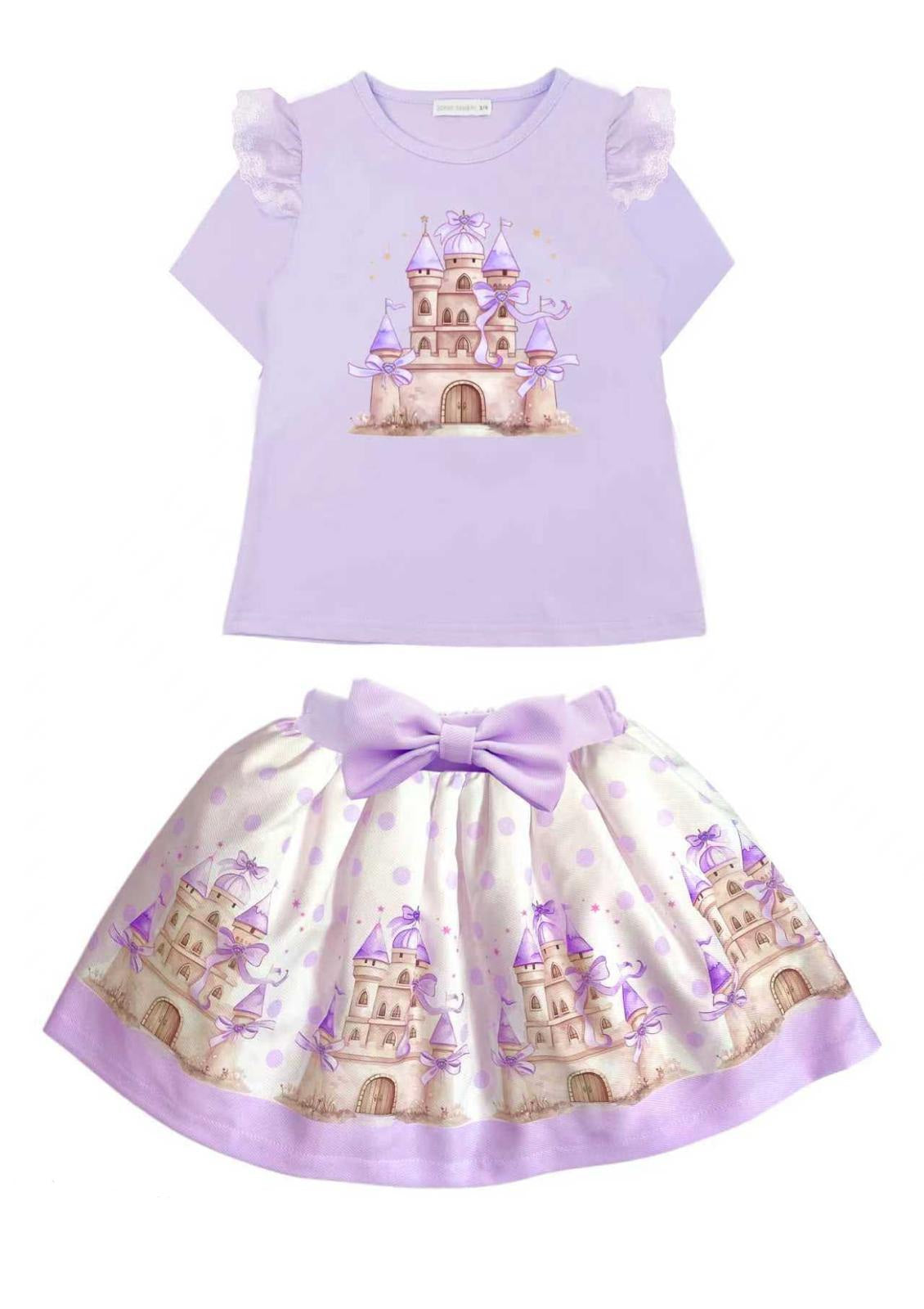 Purple Castle Top & Skirt Set