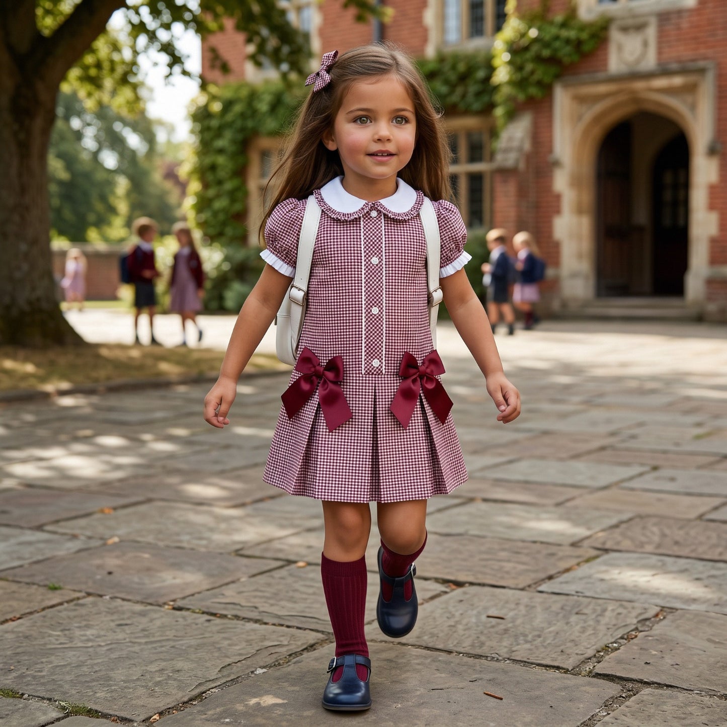 Sonata Girls Gingham School Dress SS26 - (Made To Order Any Colour)
