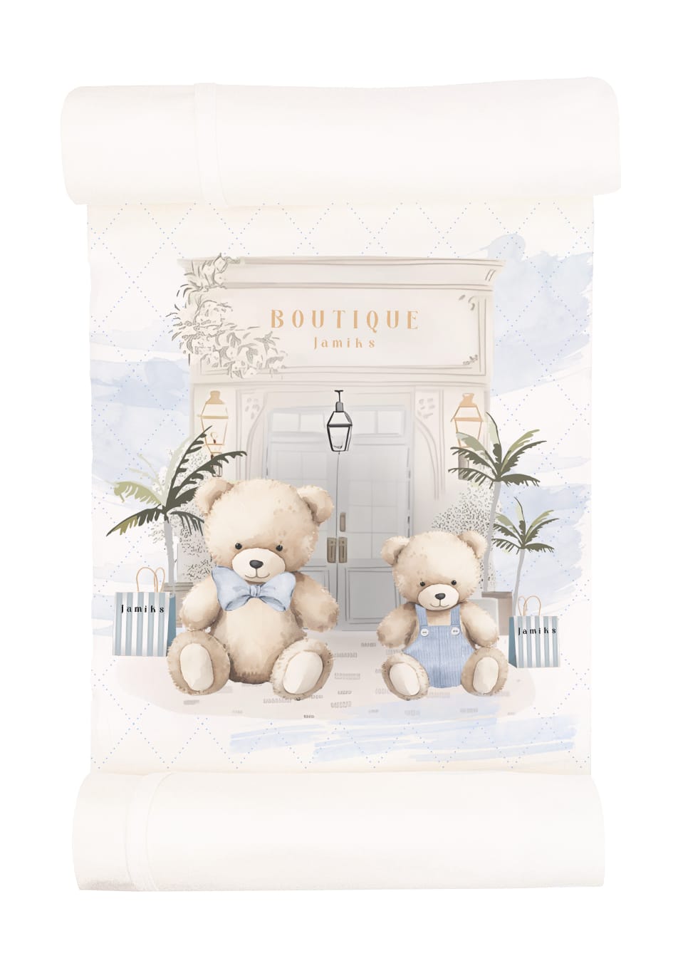 Baby Boys Bubuva Teddybear Babygrow & Swaddle Set