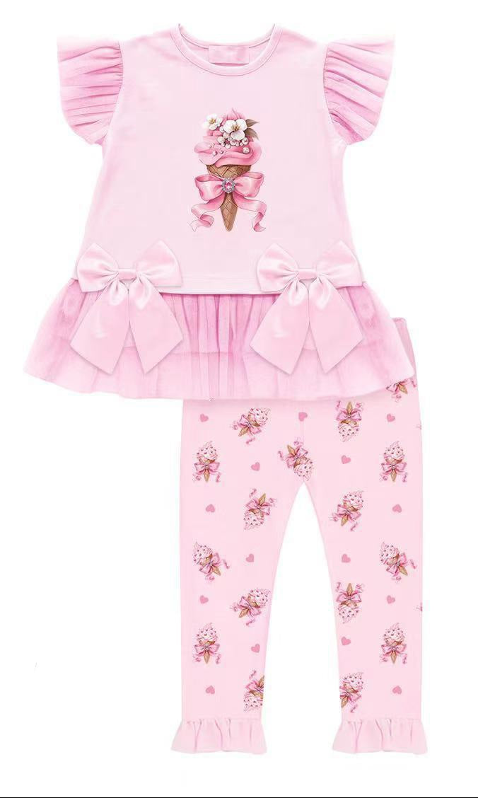 Pink Ice Cream Top & Legging Set