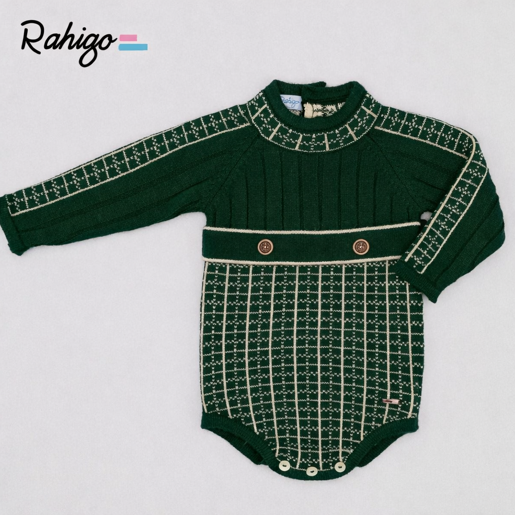 Rahigo Baby Boys Bottle Green & Camel Romper Set - AW26 (Preorder)