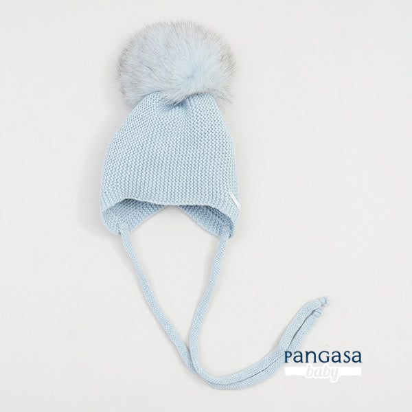 Pangasa Baby Blue Faux Fur Pramsuit & Hat - in stock