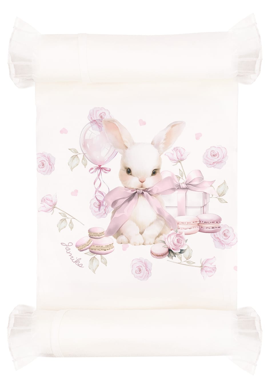Baby Girls Snoffi Rose Bunny Babygrow & Swaddle Set