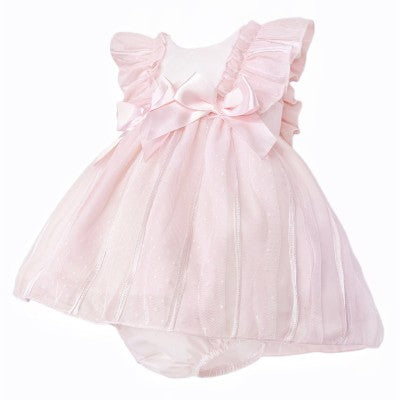 Baby Girl Pink Tulle Frilly Dress with Knickers