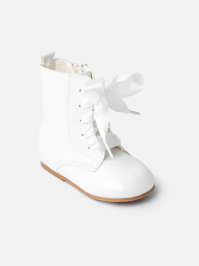 White Girls Spanish Leather Boots