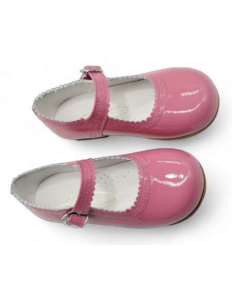 Fushia Pink Amor Bambino Mary Jane Girls Leather Patent Shoes (In stock)