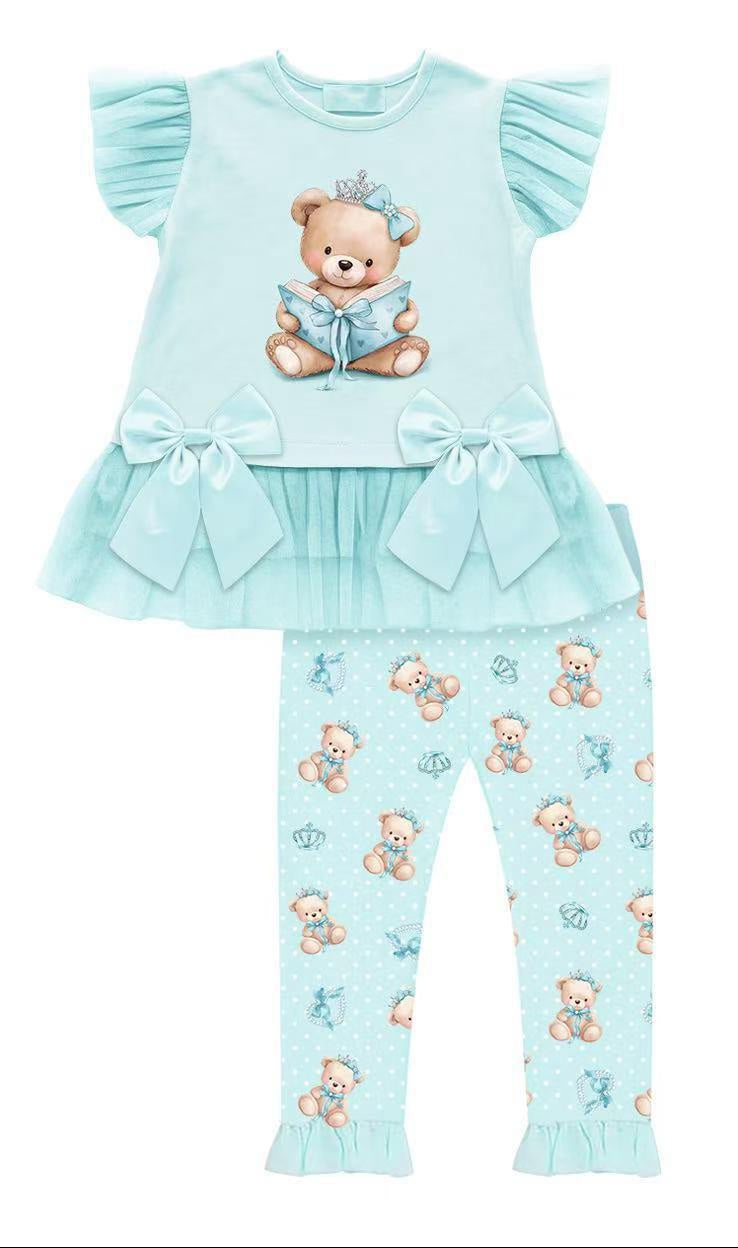 Mint Teddybear Top & Legging Set