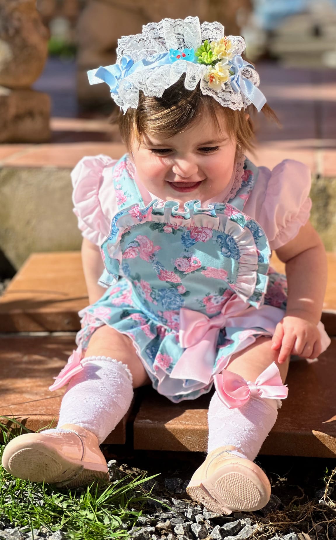 Sonata Pink Blouse & Skort Romper Set - (Made To Order)