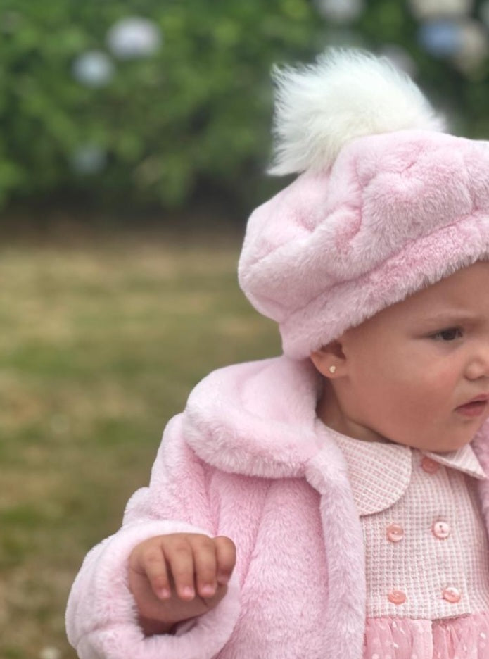 Pink Soft Fur Girls Handmade Sonata Coat AW - IN STOCK