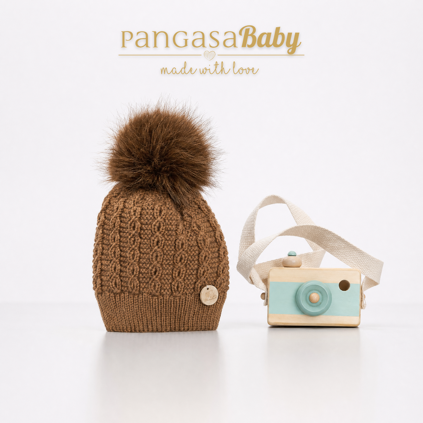 Pangasa Baby Cable Knitted Natural Fur Hats 14 colours - Preorder