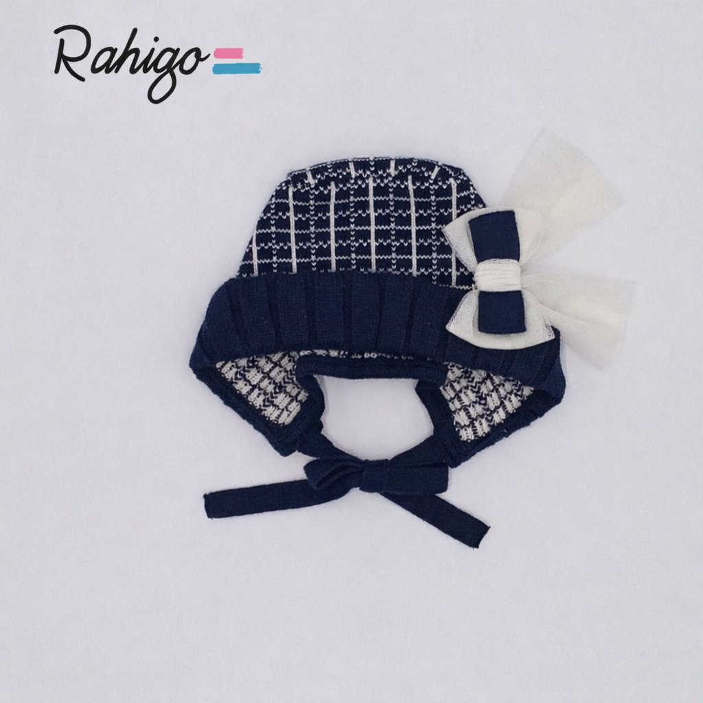 Rahigo Girls Navy & Cream Bonnet - AW26 (Preorder)