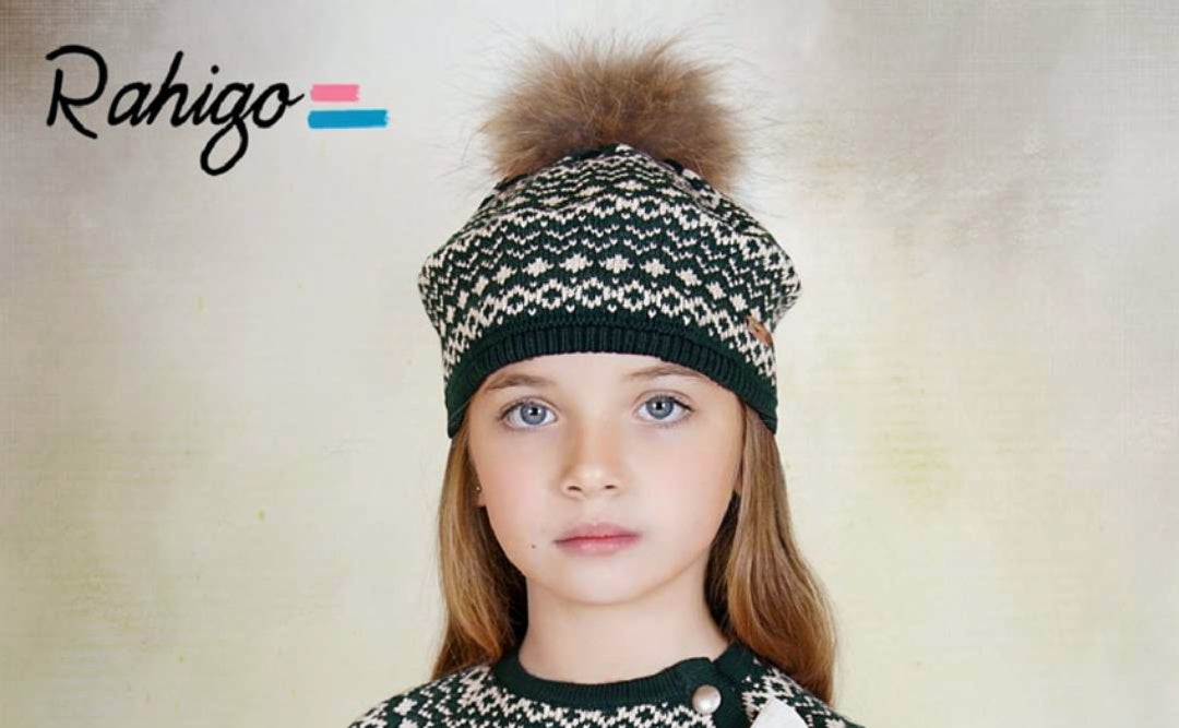 Rahigo Baby Girls Bottle Green & Cream Bonnet - AW26 (Preorder)