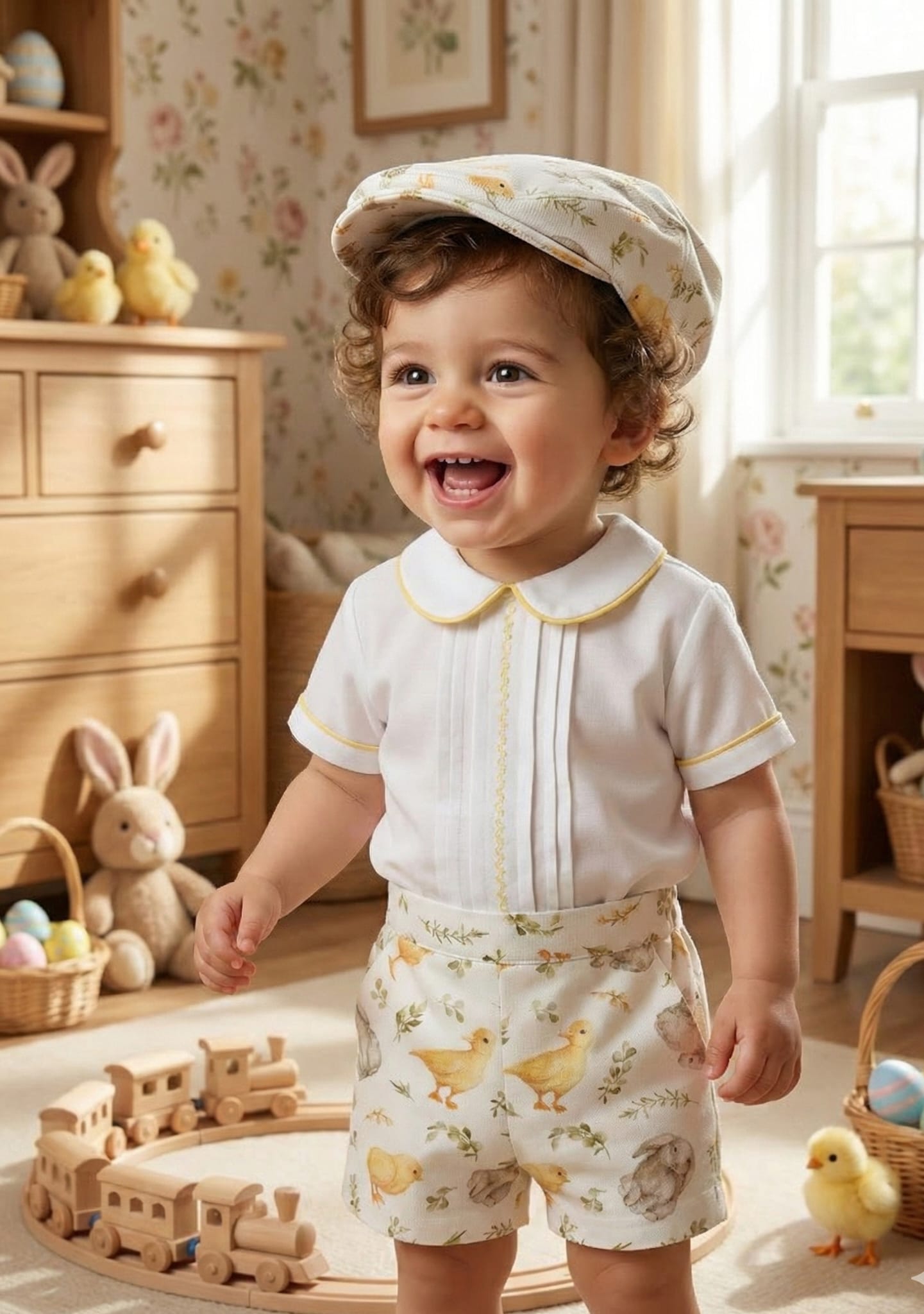 Sonata Springtime Bunny Boys Shirt & Short Set SS26 (Made to order)